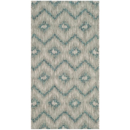 Safavieh Courtyard Power Loomed Rectangle Rug- Grey - Blue- 2 x 3 ft. 7 in. CY8463-37212-2